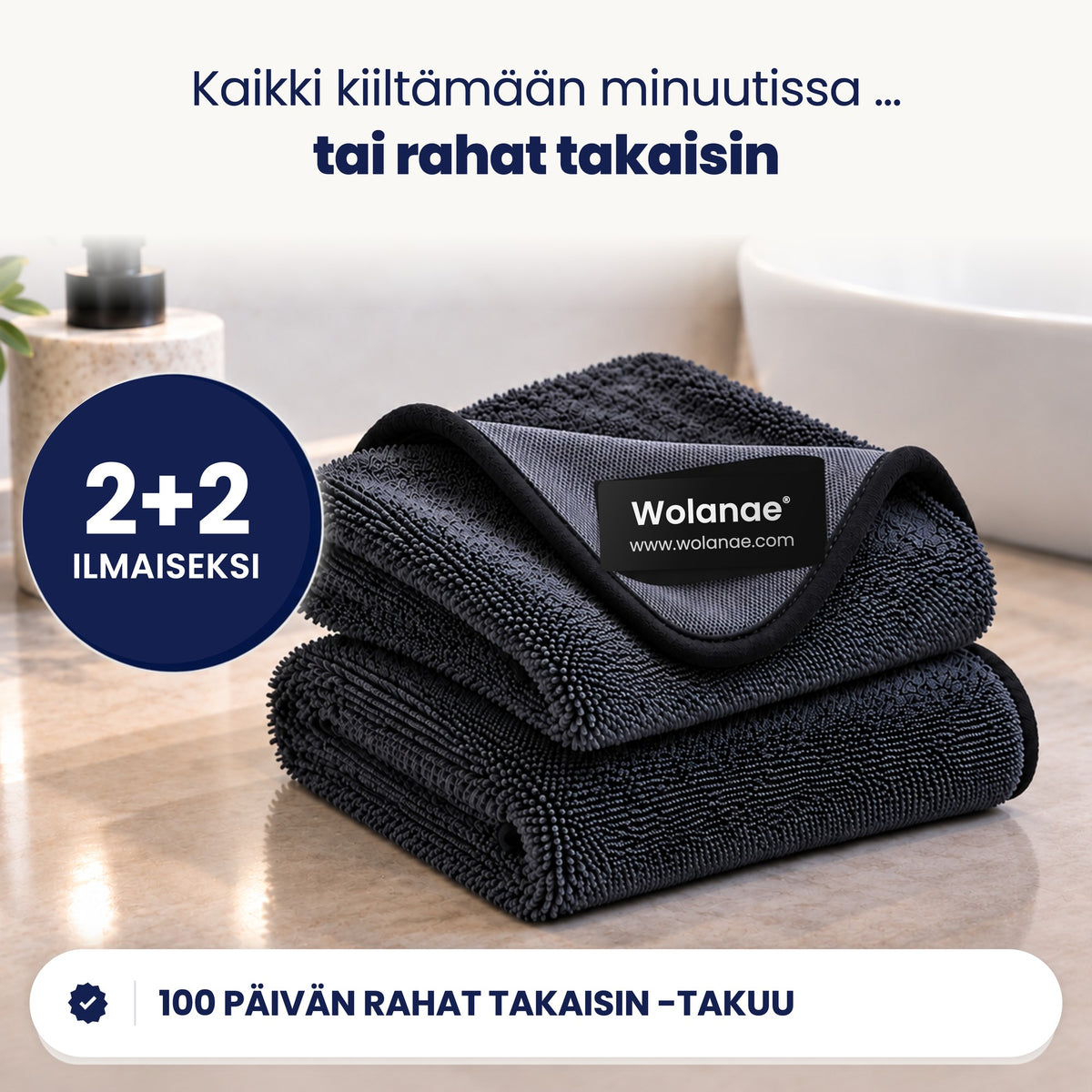 Wolanae-kuivausliina – 2+2 ilmaiseksi, 100 päivän rahat takaisin -takuu